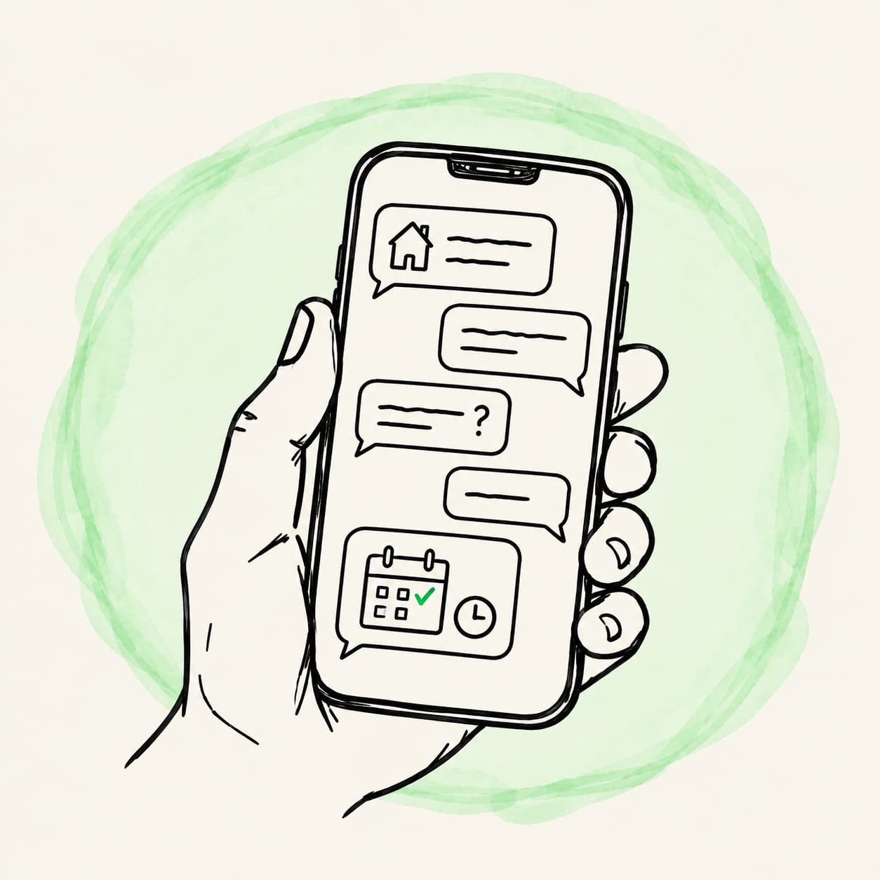 Capture d'une conversation WhatsApp entre un agent IA Mallo et un prospect en rénovation énergétique, de la qualification du projet à la réservation d'une visite technique